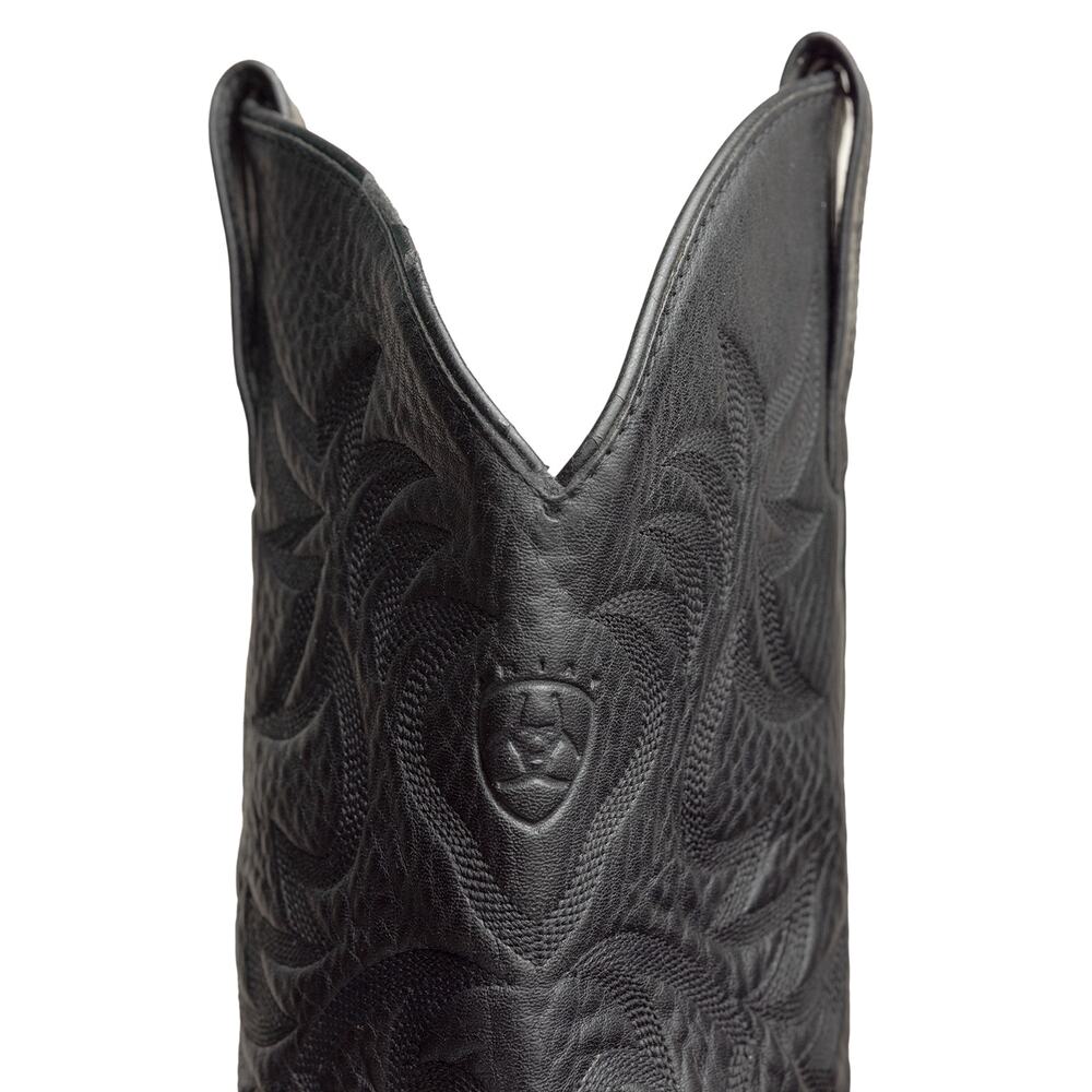 Men's Black Leather Ariat Heritage R Toe Western Cowboy Boots 34770 - 9EE - Picture 13 of 15